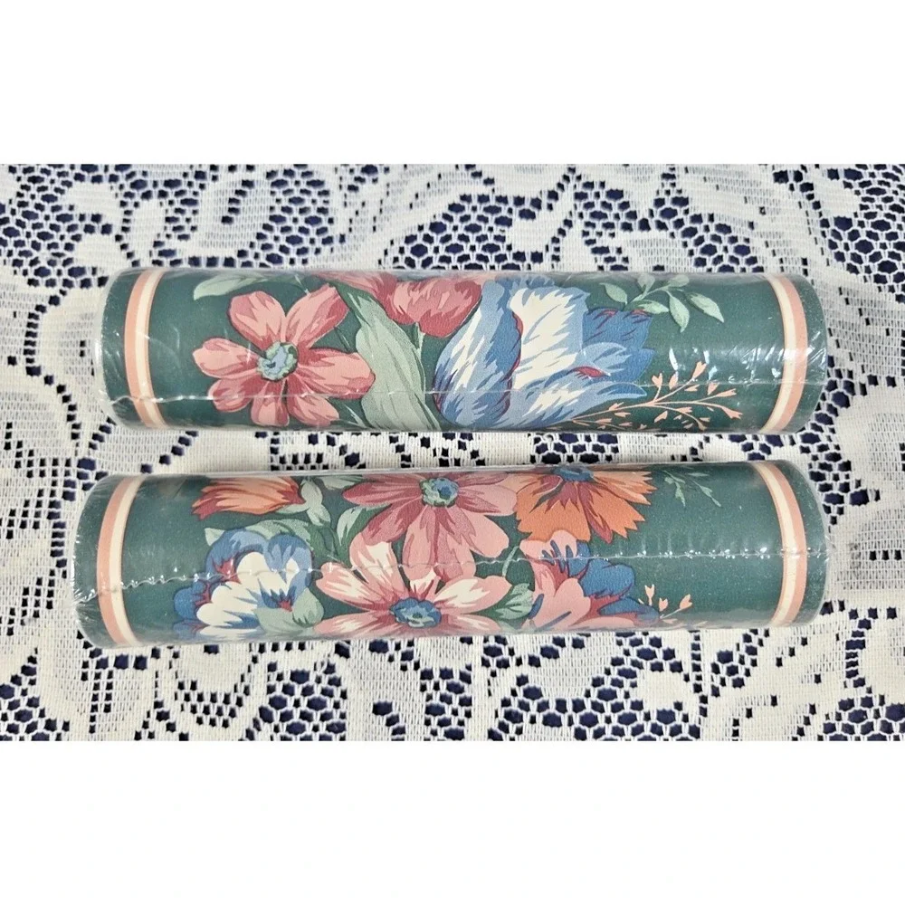 Croscill Home Fashions Wallpaper Border Green Floral 5 Yards X 2‎ Prepasted NOS